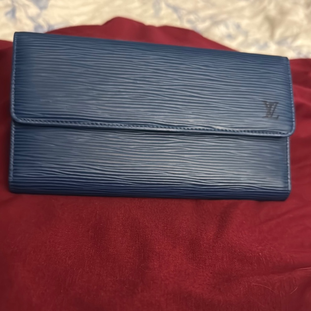 Louis Vuitton Blue Textured Clutch